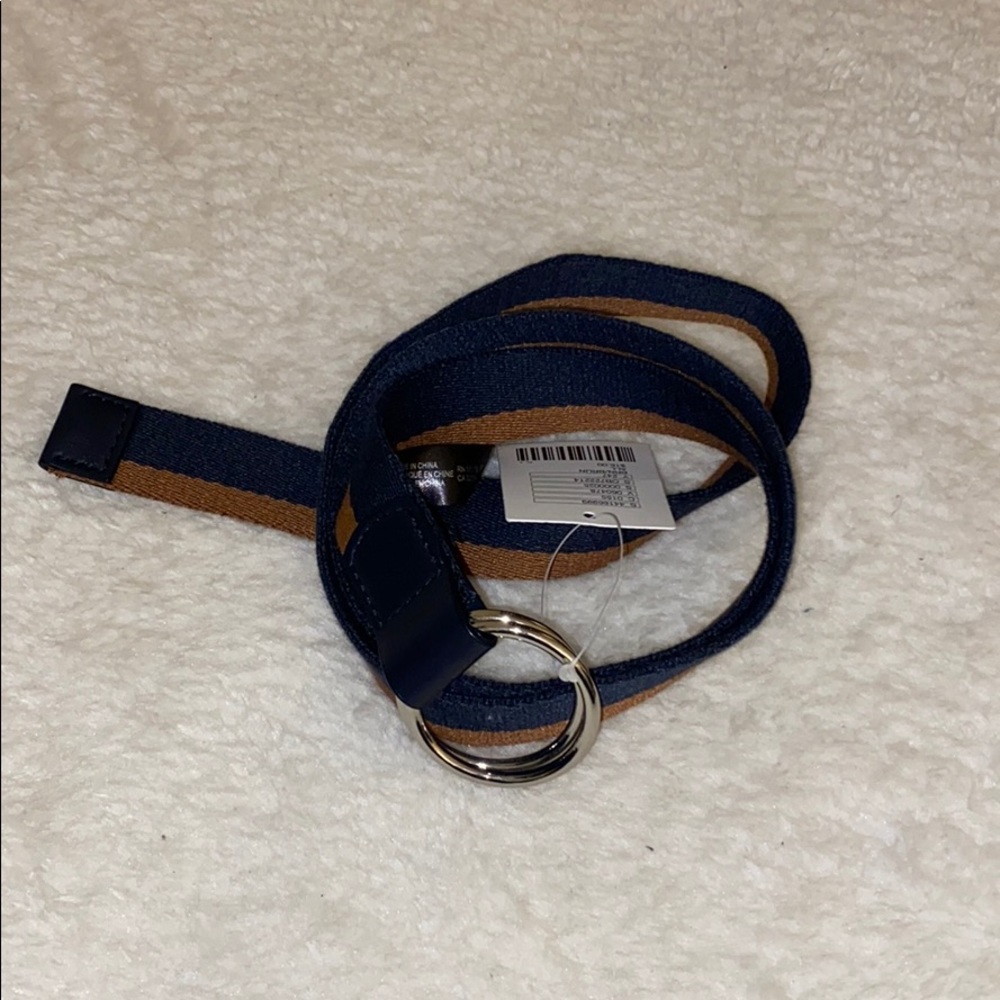 BNWT UO Navy and Brown Striped Circle Ring Belt